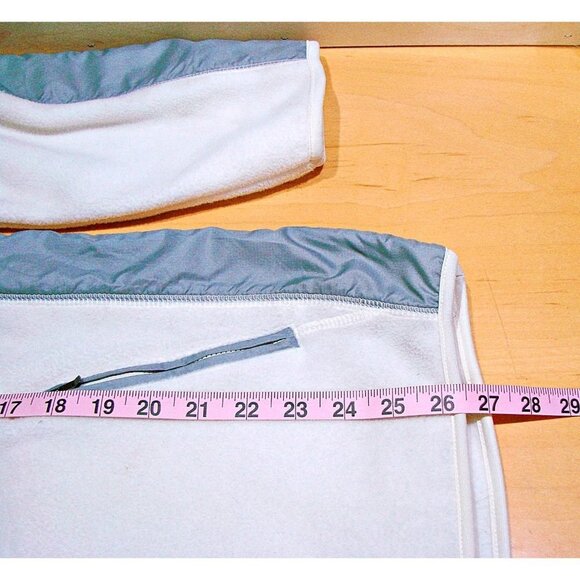 Calvin Klein 1/4 Zip Fleece & Nylon Trim Jacket Coat Pullover Ivory Gray Sz XL - Picture 9 of 11